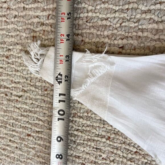 Maeve Anthropologie Boho White Fringe Cotton Shift Dress - Picture 7 of 10